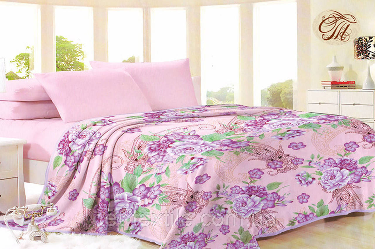 Плед з мікрофібри Велсофт Півонії 160х210 см