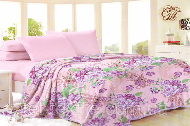 Плед з мікрофібри Велсофт Півонії 160х210 см, фото 1