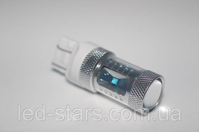 Світлодіодна автолампа 7443 30 W (750 Lm) + Лінза Original CREE LED двоконтактна безцольна