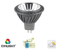LED-лампа MR16 GU5.3 диммірума 8W(350Lm) (2700K) DMR16 WP01T8 HALED Civilight (Сівілайт) 