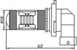 Світлодіодна автолампа HB4(9006), 30 W (750 Lm), WHITE-6000K (6 LED 5W CREE) + Лінза, фото 6
