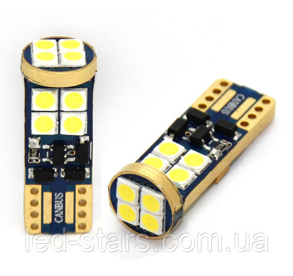 Світлодіодна автолампа White T10 (W5W) 10*3030SMD Golden Canbus (No polarity)