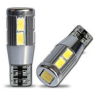 Світлодіодна автолампа T10 (W5W) White 10 5630smd canbus with ring (160 Lm) з "обманкою"