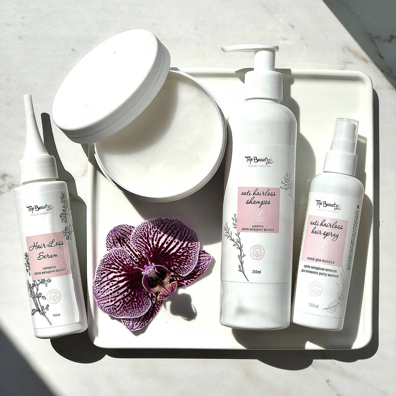

Набор 4в1 от выпадения волос Top Beauty шампунь, маска, сыворотка и спрей для роста волос