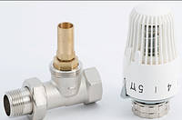 Клапан (кран) прямой термостатический RTL РТЛ с термоголовкой для контура теплого пола