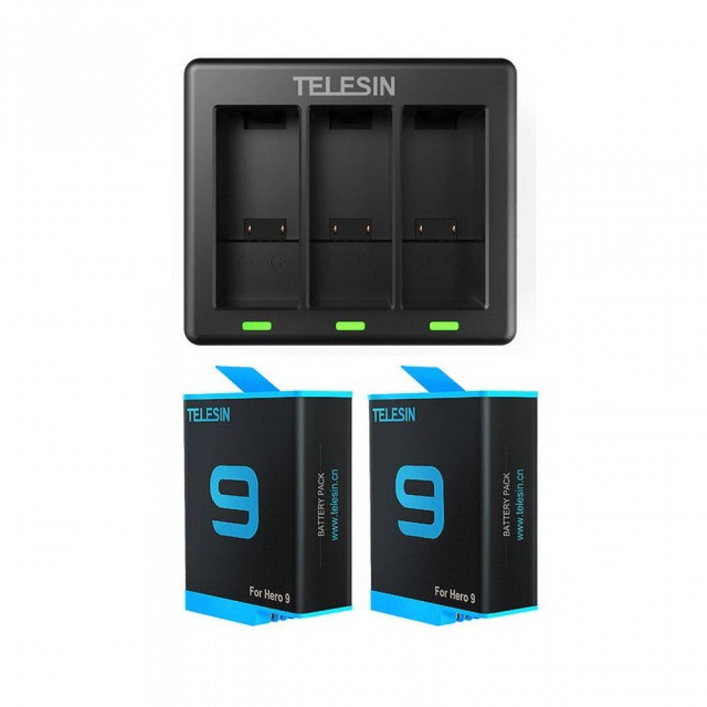 

Зарядка + 2 аккумулятора GoPro HERO 9 / HERO 10 Telesin GP-BTR-903