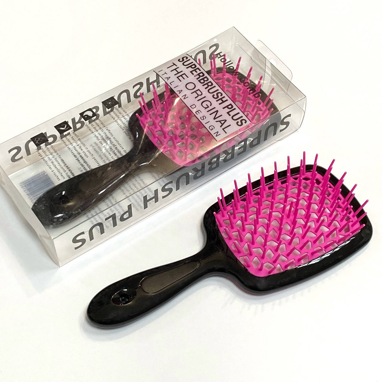 

Расческа для волос Superbrush Plus Hollow Comb, чёрный/розовый, Бирюзовый