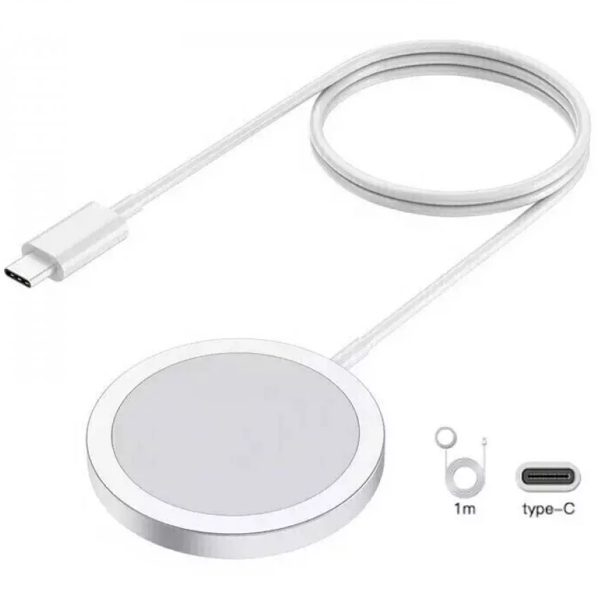 

Беспроводная зарядка QI MagSafe Charger 15W для iPhone/AirPods Белый