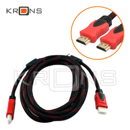 

Кабель HDMI - HDMI 3м v1.4 позолоченный в оплетке, Черный