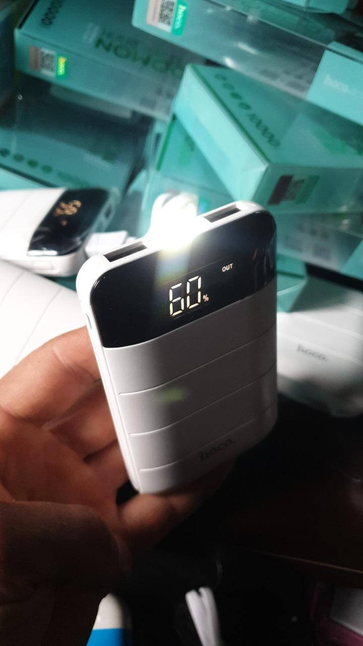 

Павербанк с фонариком Powerbank Hoco на 10000mAh Павер Банк, Белый