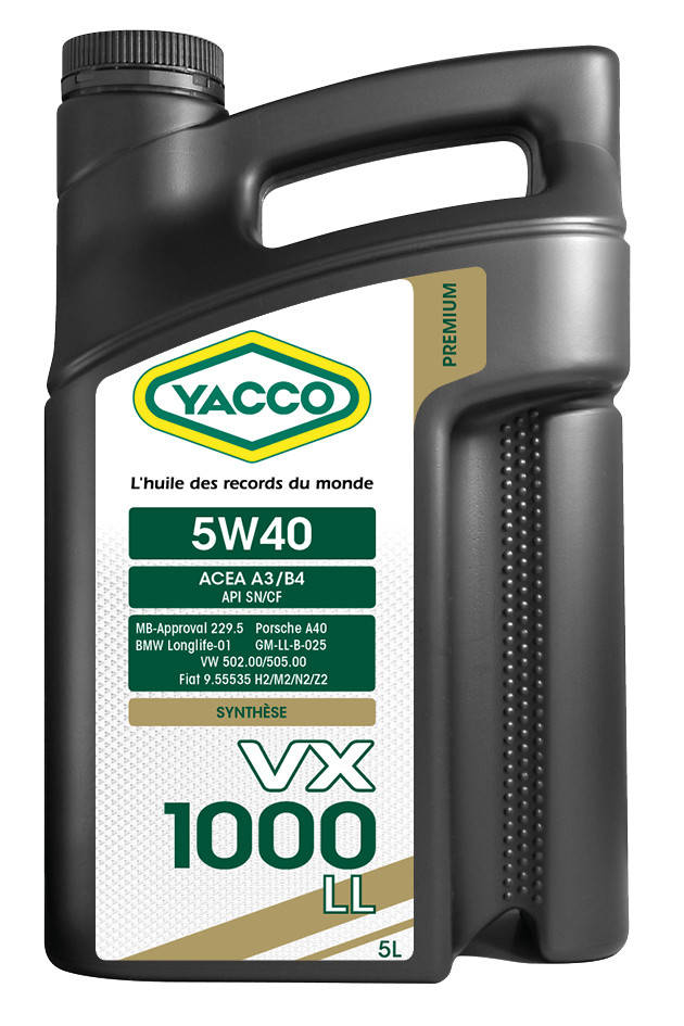 

Масло моторное YACCO VX 1000 LL 5W-40 5лит