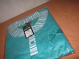 Піжама жіноча 100% бавовна розмір L (48) синя і зелена (окантовка в смужку), фото 3