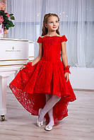 Дитяче ошатне червоне випускне плаття для дівчинки D959