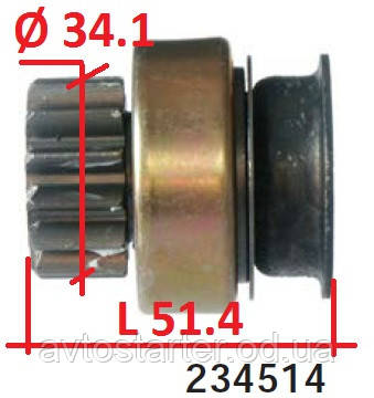 Бендікс стартера FIAT DUCATO, SCUDO, ULYSSE, HYUNDAI ELANTRA, LANCIA PHEDRA, ZETA, PEUGEOT 206 306 307 405 406