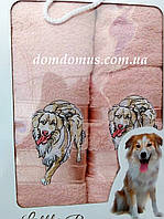 Подарочный набор полотенец ( баня+лицо) "Собака" Новый Год TWO DOLPHINS, 0143