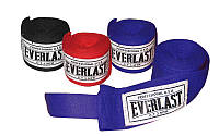 Бинти боксерські (2 шт.) бавовна з еластаном Everlast (l-3м, червоний, синій, чорний)