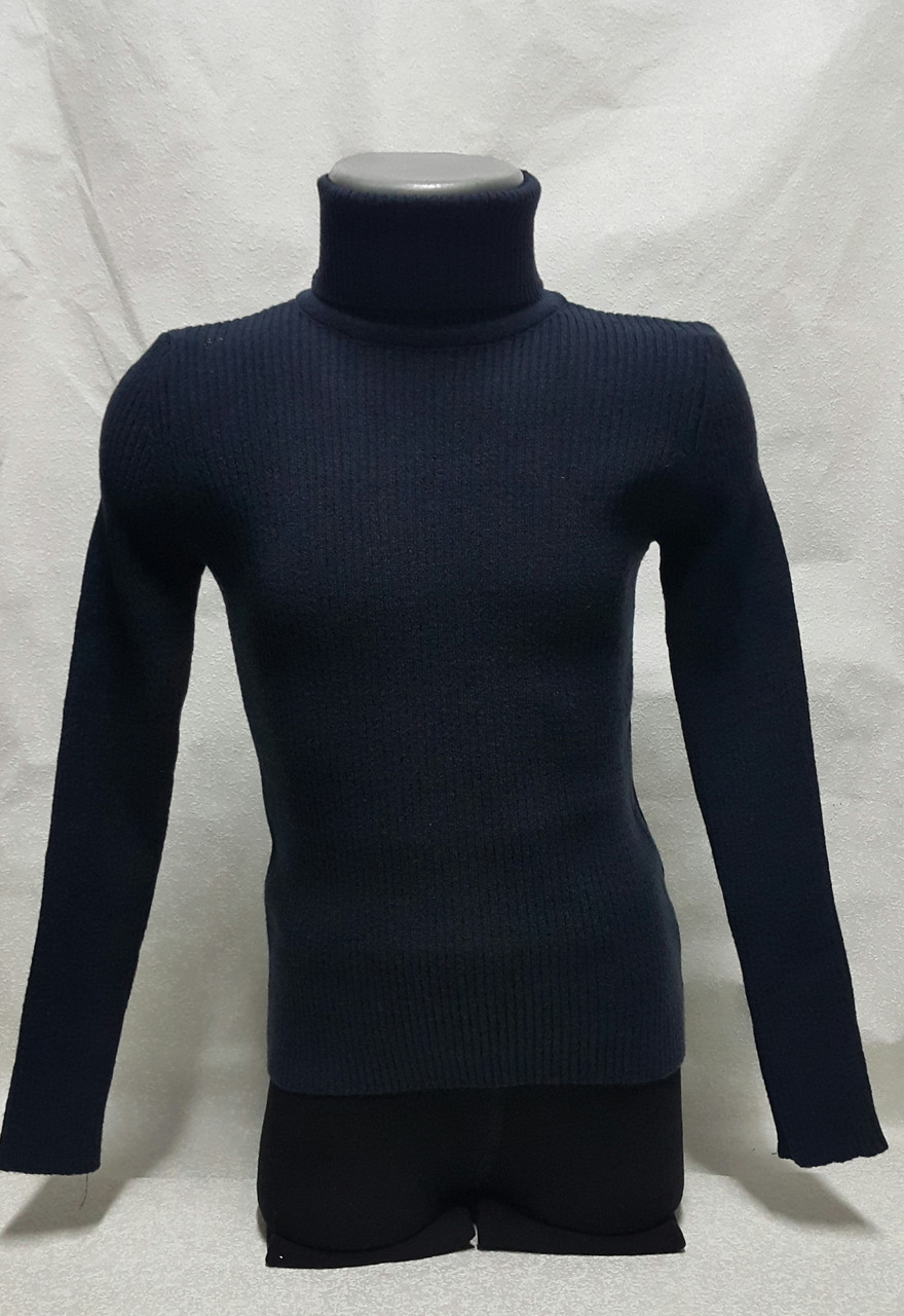 Синій светр в рубчик для дівчаток 110,116,128,140 зросту Hope, фото 1