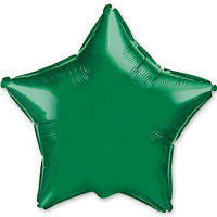 Фольгированная звезда 18"(45см) зеленая ме flexmetal