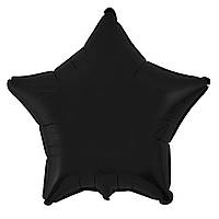 Фольгированная звезда 18"(45см) черная пастель flexmetal