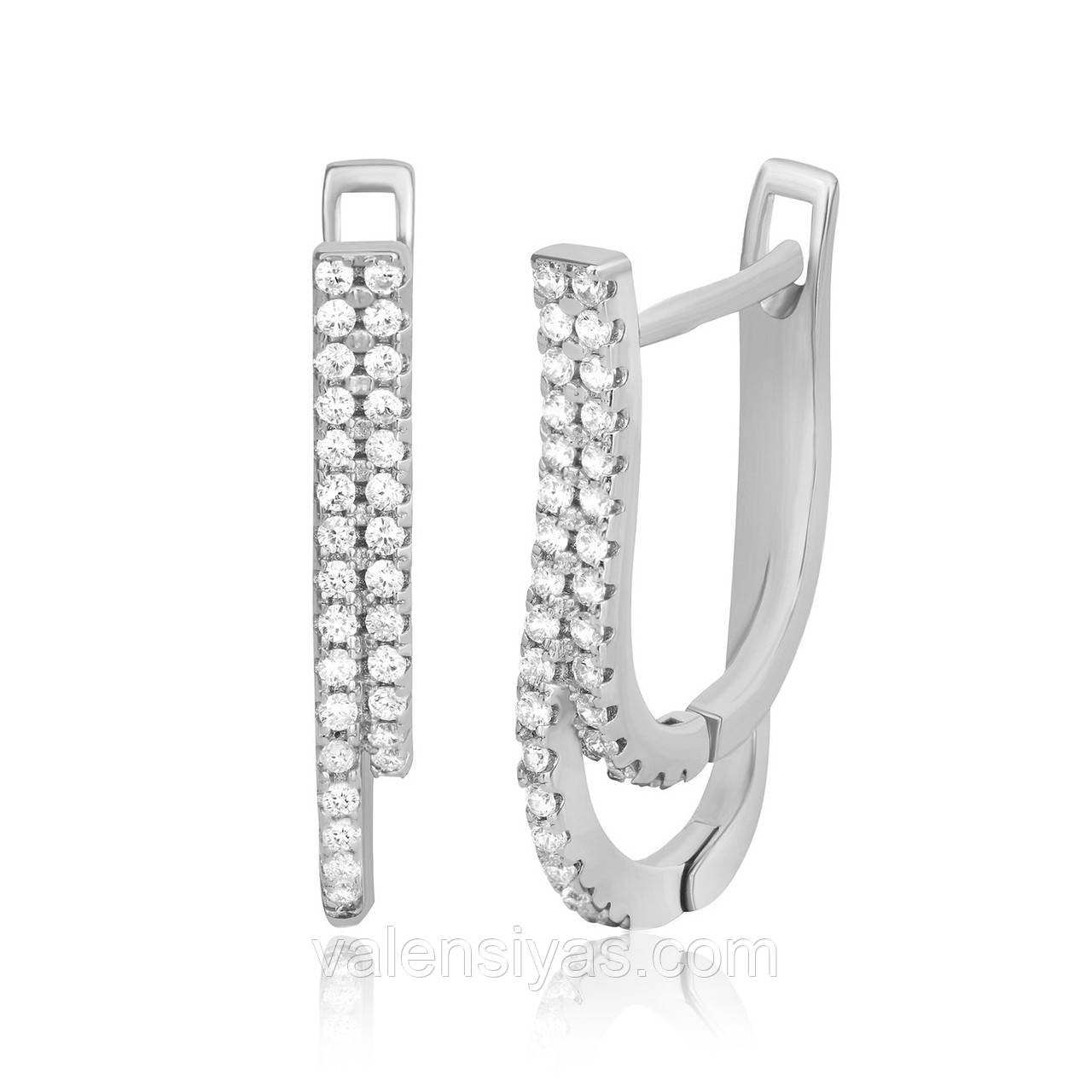 Срібні сережки з цирконами С2Ф/170