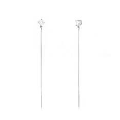 Срібні сережки-протяжки з невеликим камінням С2Ф/4020