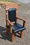 Крісло під старовину з оббивкою шкірозамінників, фото 2