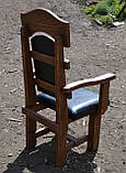 Крісло під старовину з оббивкою шкірозамінників, фото 3