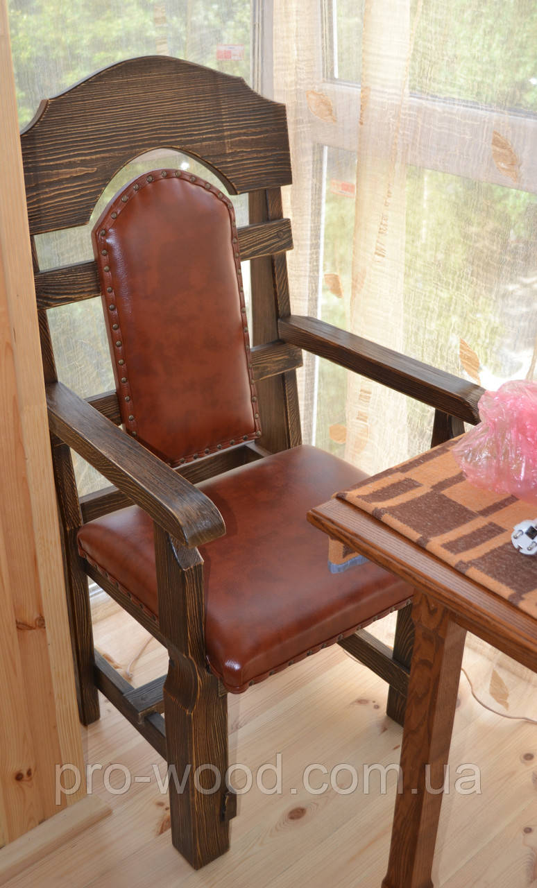 Крісло під старовину дерев'яне (покриття поліуретан)