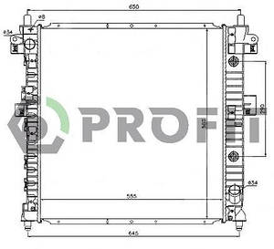 Радіатор охолодження SsangYong Kyron, Action Sport 05- (2.0 XDI 2.7 XDI) Profit
