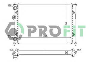 Радіатор охолодження Volkswagen Golf III 91-99 (1.4, 1.6) Profit