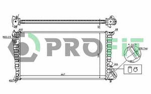 Радіатор охолодження Peugeot 307 94-02, Partner 96-, Citroen Berlingo 96- (Diesel) Profit