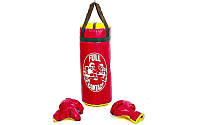 Боксерський набір дитячий (рукавички +мішок) L PVC UR (мішок h-52 см, d-20 см, червоний)