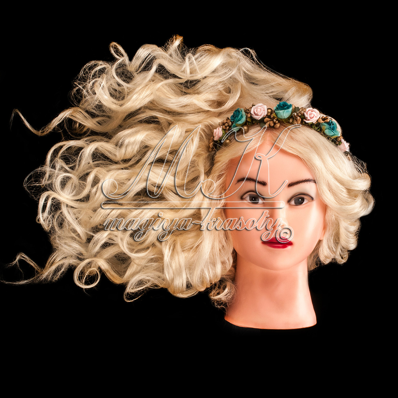 Навчальний манекен для зачісок, укладок і плетіння PROFI No1-W з натуральним волоссям, білий
