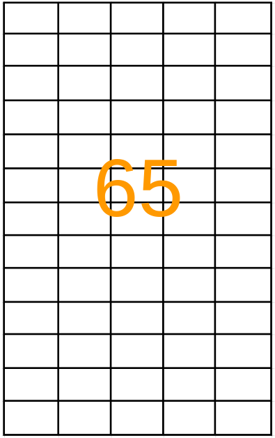 

Самоклейка А4 -38*21 мм (65 шт. на листе), Белый