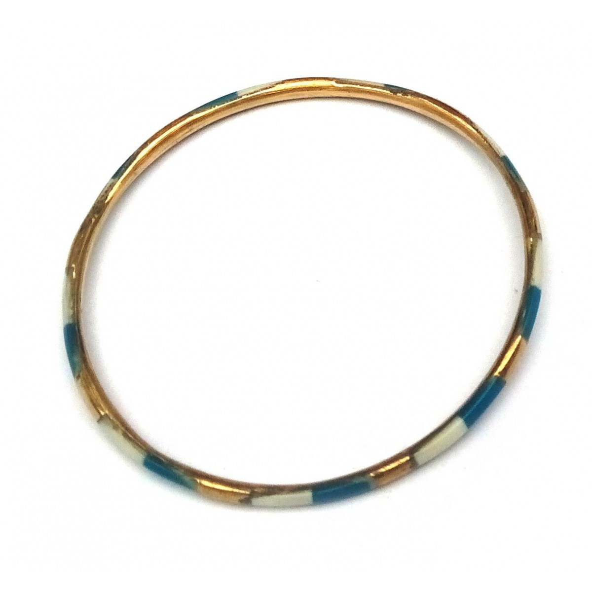 Браслет на руку мідний біло-блакитний, фото 1