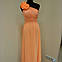 Довге оранжеве асиметричне плаття., фото 2