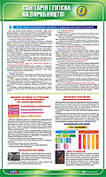 Стенд. Санітарія та гігієна на виробництві. 0,6х1,0. Пластик
