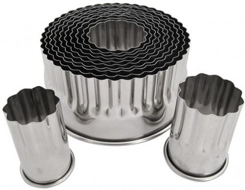 Кільця кондитерські металеві хвилясті, вирубка для печива 12 шт
