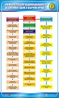 Стенд. Схема розподілення відповідальності за документацію з охорони праці. 0,6х1,0. Пластик