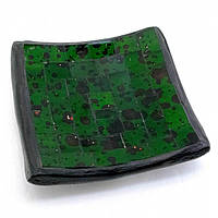 Блюдо теракотове з зеленої мозаїкою (10х10х2 см)