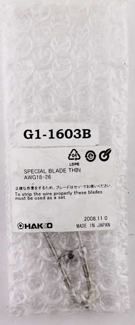 ОРИГІНАЛ Змінні ножі (стрипери) HAKKO G1-1603B AWG18-26 для HAKKO FT-800 KPI33635