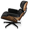 Дизайнерское кресло Релакс с оттоманкой черная натуральная кожа, Eames lounge chair and ottoman, фото 3