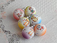 Новогодние игрушки шары с собачкой 6см разноцветные