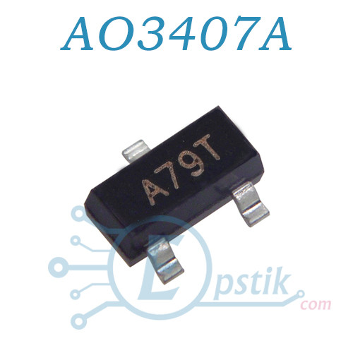 AO3407 (A79T) MOSFET транзистор P-канальний 30В 4.3А SOT23, фото 1