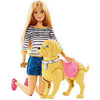 Набір Лялька Barbie Прогулянка з цуценям DWJ68, фото 4