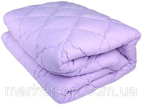 Зимова тепла ковдра з овечої вовни 195*215. Мікрофібра. Бузок., фото 1