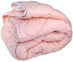 Зимова тепла ковдра з овечої вовни 195*215. Мікрофібра. Пудра., фото 4