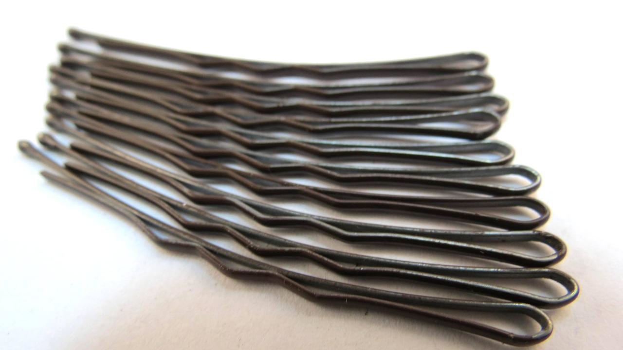 Невидимка, Шпилька для волосся, Колір: коричневий, 5 см, фото 1