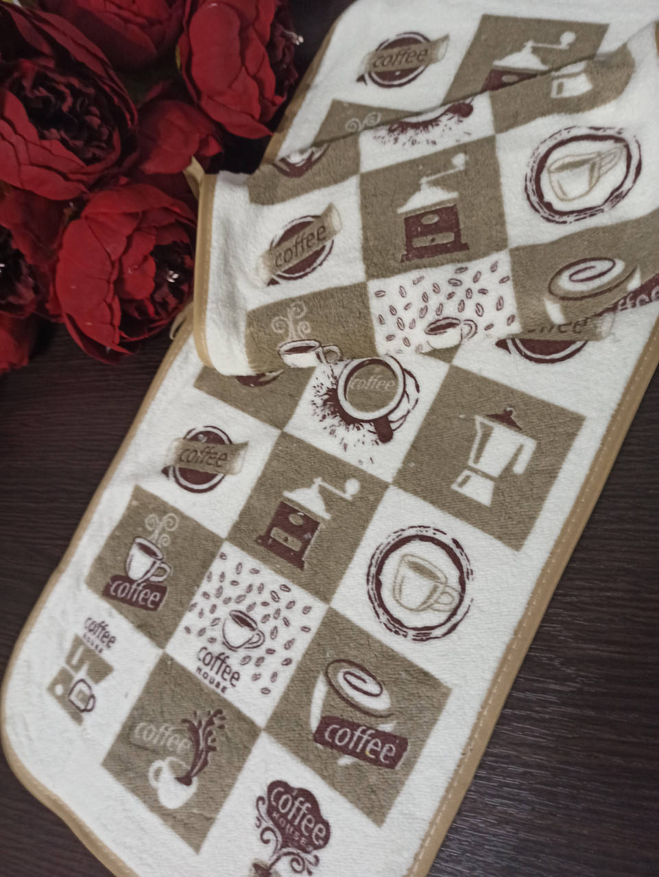 

Полотенечко для кухни 50 * 25 см Микрофибра "кофе".