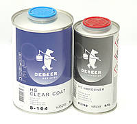 Акриловый лак для авто DEBEER 8-104 HS CLEAR COAT 1л с отверлителем в комплекте